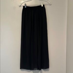 Elegant Black wide leg pants with sheer layer over liner 1